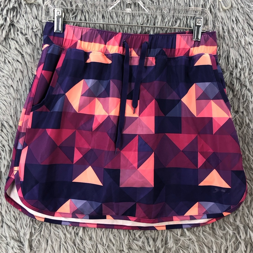 Slazenger Skort Womens Small Solar Eclipse Golf Geo Print Purple Pink EUC Shorts